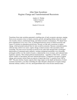 After State Socialism: Regime Change and Transformational