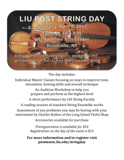 String Day Information Booklet - LIU Post Department of Music Links