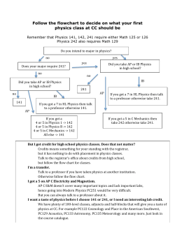 Follow the flowchart to decide on what your first physics class at CC