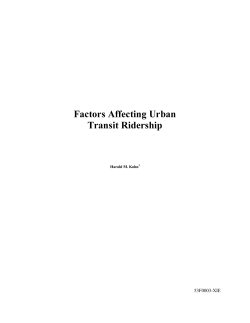 Factors Affecting Urban Transit Ridership