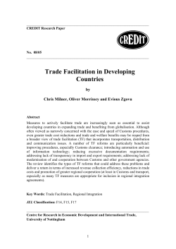 Trade Facilitation in Developing Countries