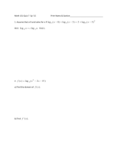 )5 ( log 2)3 ( log )8 ( log - + = - + - x x x u cu log log