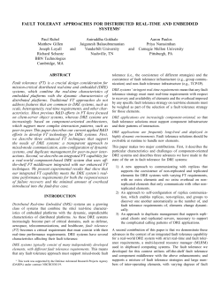 Fault Tolerant Approaches to Distributed Real