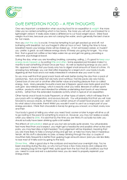 DofE EXPEDITION FOOD &ndash; A FEW THOUGHTS