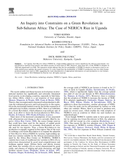 An Inquiry into Constraints on a Green Revolution in Sub