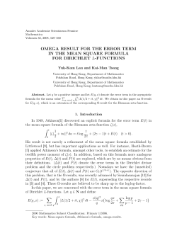 OMEGA RESULT FOR THE ERROR TERM IN THE MEAN SQUARE