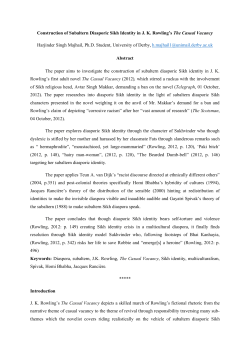 Construction of Subaltern Diasporic Sikh Identity in J. K. Rowling`s