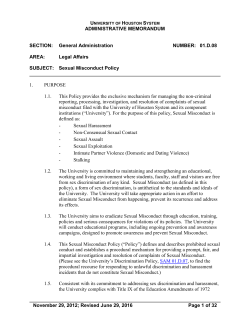Sexual Misconduct Policy