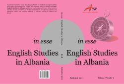 English Studies in Albania English Studies in Albania
