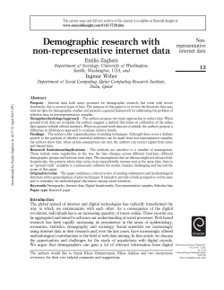 Demographic research with non-representative
