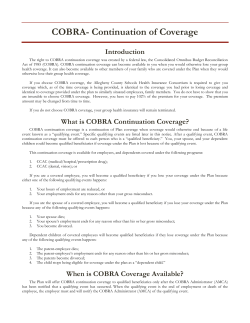 COBRA- Continuation of Coverage