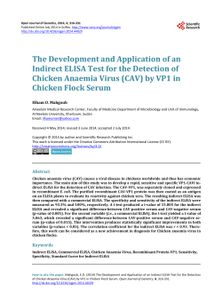 The Development and Application of an Indirect ELISA Test for the
