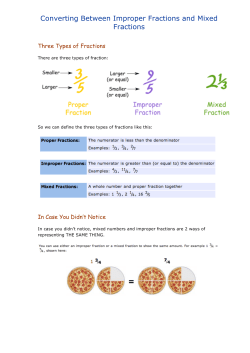 Converting Between Improper Fractions and Mixed Fractions