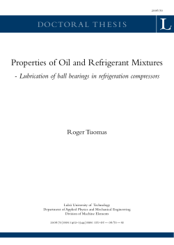Properties of Oil and Refrigerant Mixtures