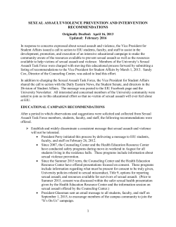 Sexual Assault/Violence Prevention Report