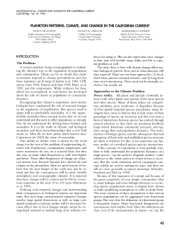 plankton patterns, climate, and change in the