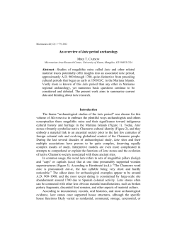 An overview of latte period archaeology