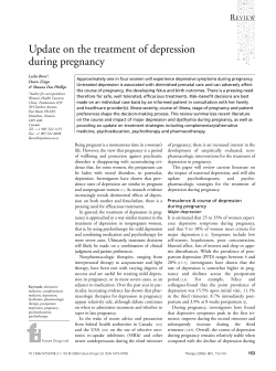 Update on the treatment of depression during pregnancy