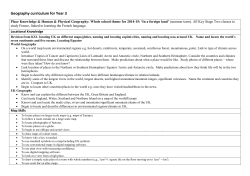 Geography curriculum for Year 3
