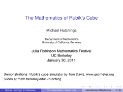 The Mathematics of Rubik`s Cube - Math Berkeley
