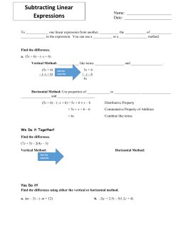 Subtracting Linear Expressions