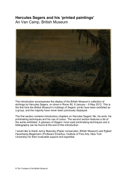 Hercules Segers and his `printed paintings` An Van
