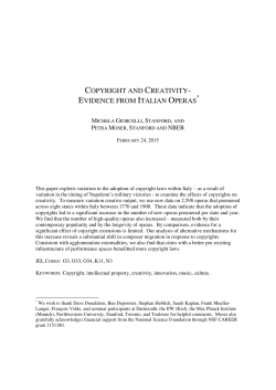 COPYRIGHT AND CREATIVITY- EVIDENCE FROM ITALIAN OPERAS