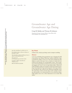 Groundwater Age and Groundwater Age Dating