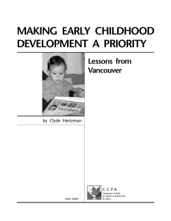 Making Early Childhood Development a Priority