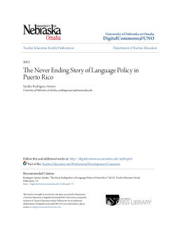 The Never Ending Story of Language Policy in Puerto Rico
