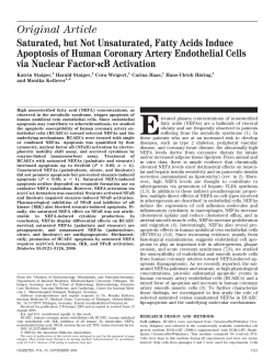 Saturated, but Not Unsaturated, Fatty Acids Induce Apoptosis of
