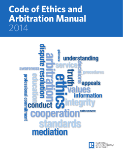 Code of Ethics and Arbitration Manual