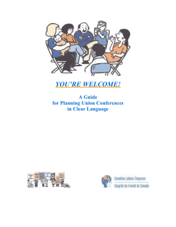 You`re Welceom! A Guide for Planning Union Conferences in Clear