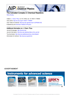 The Activated Complex in Chemical Reactions