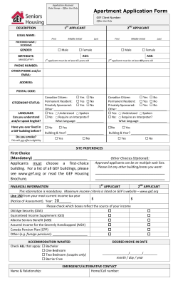 Apartment Application Form