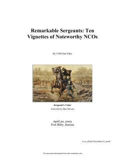 Remarkable Sergeants: Ten Vignettes of