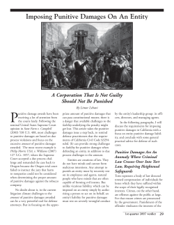 Imposing Punitive Damages On An Entity