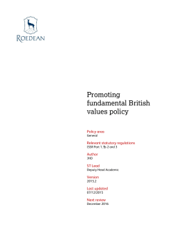 Promoting Fundamental British Values Policy