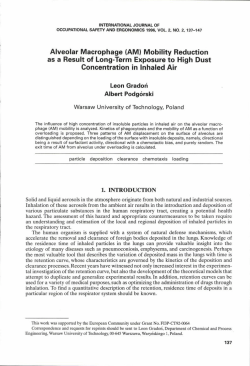 Alveolar Macrophage (AM) Mobility Reduction as a Result of