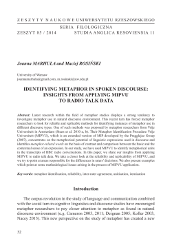 IDENTIFYING METAPHOR IN SPOKEN DISCOURSE: INSIGHTS