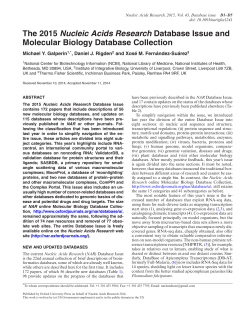 The 2015 Nucleic Acids Research Database
