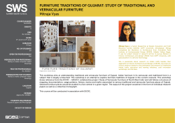 Furniture traditions oF Gujarat: study oF traditional