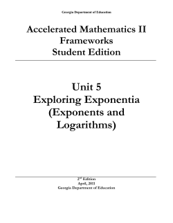 Unit 5 Exploring Exponentia (Exponents and Logarithms)