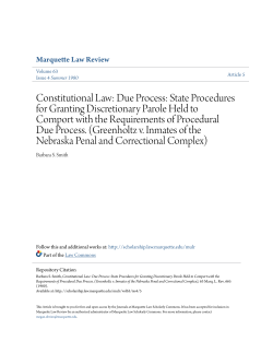 Due Process: State Procedures for Granting Discretionary Parole