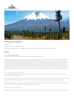 Overland Quito and Cotacachi Itinerary