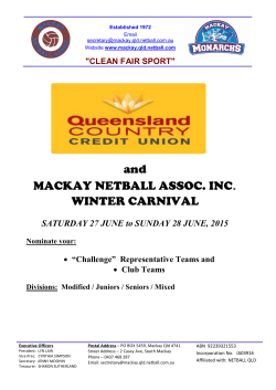 and MACKAY NETBALL ASSOC. INC. WINTER CARNIVAL