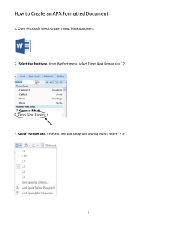 How to Create an APA Formatted Document