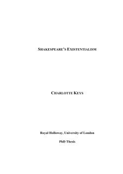 Shakespeare`s existentialism