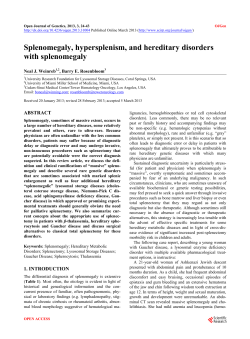 Splenomegaly, hypersplenism, and hereditary disorders