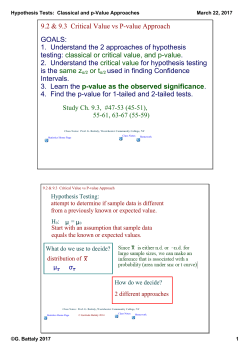Critical Value vs. P-Value Approach